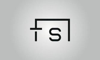 design de logotipo de letra ts. ts logotipo com forma quadrada em cores pretas modelo de vetor livre.