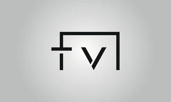 design de logotipo de tv carta. logotipo da tv com forma quadrada em cores pretas modelo de vetor livre.