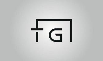 design de logotipo de letra tg. tg logotipo com forma quadrada em cores pretas modelo de vetor livre.