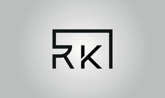 design de logotipo de letra rk. rk logotipo com forma quadrada em cores pretas modelo de vetor livre.