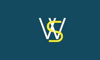letras do alfabeto iniciais monograma logotipo ws, sw, w e s vetor
