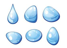 conjunto de gotas de água azul vetor