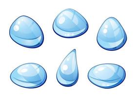 conjunto de gotas de água azul vetor