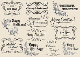 Desejo-lhe um feliz Natal e um feliz ano novo vintage fundo com tipografia.  2023 4276573 Vetor no Vecteezy