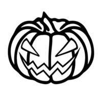 símbolo vetorial de halloween, cara de abóbora assustadora com sorriso maligno. jack o ícone da lanterna. vetor