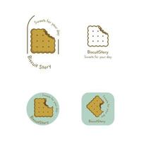 coleção de conjunto de logotipo de cookie vetor
