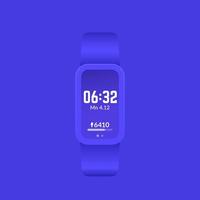 maquete azul de pulseira de fitness, rastreador de atividades ou design de interface do usuário do contador de passos