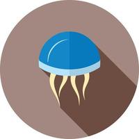 ícone de sombra longa plana de medusa vetor