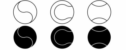 conjunto de ícones de bola de tênis isolado no fundo branco vetor