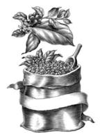 logotipo de café desenho à mão estilo de gravura clipart vetor