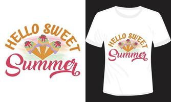olá design de camiseta de verão doce vetor