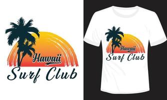 design de camiseta do hawaii sruf club vetor