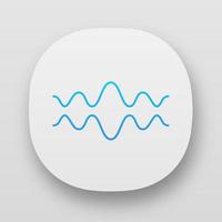 ícone do aplicativo de onda fluida. interface de usuário ui ux. linhas onduladas fluindo. ritmo de música, onda sonora. equalizador, curva abstrata de nível de volume de som. web ou aplicativos móveis. ilustração vetorial isolada vetor
