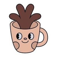 personagem retrô de desenho animado de café vetor