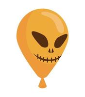 balão de hélio de halloween com rosto vetor