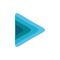 design de logotipo de jogo de triângulo gradiente azul vetor