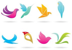 Vetores coloridos do logotipo do pássaro