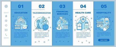 serviços governamentais onboarding modelo de vetor de páginas da web móvel. ideia de interface de site de smartphone responsivo com ilustrações lineares. telas passo a passo da página da web. conceito de cor