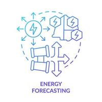 ícone de conceito gradiente azul de previsão de energia. planejamento estratégico de energia idéia abstrata ilustração de linha fina. prever oferta e demanda. desenho de contorno isolado. vetor