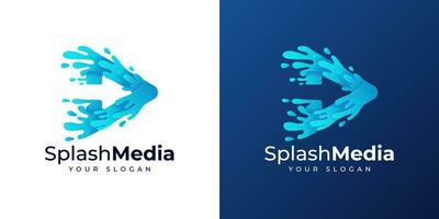 inspiração de design de logotipo de mídia splash vetor