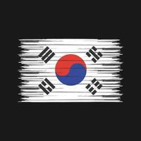 pincel de bandeira da coreia do sul. bandeira nacional vetor