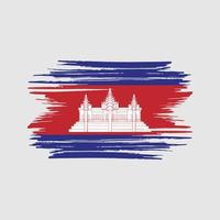 pinceladas de bandeira do camboja. bandeira nacional vetor