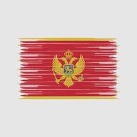escova de bandeira de montenegro. bandeira nacional vetor