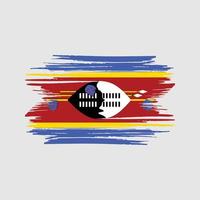 pinceladas de bandeira da suazilândia. bandeira nacional vetor
