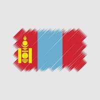vetor de pincel de bandeira da mongólia. bandeira nacional