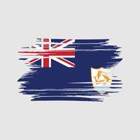 pinceladas de bandeira de anguila. bandeira nacional vetor