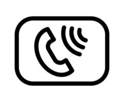 ícone de logotipo de vetor monoline de telefone de chamada recebida em estilo plano moderno. sinal isolado no fundo branco. ilustração de símbolo de telefone
