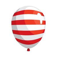 balão de hélio com listras vermelhas vetor