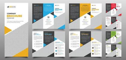 layout de vetor de modelo de folheto com três dobras de negócios corporativos criativos, design de folheto de brochura com três dobras moderno para publicidade, promoção, marketing