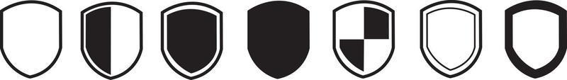 ícone de escudo definido em estilo vintage. proteger os ícones de segurança do escudo. símbolo de qualidade do crachá, sinal, logotipo, emblema. vetor