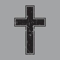 cruz angustiada - vetor de design de camiseta de cristo cristão