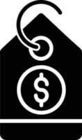 ícone de glifo de etiqueta de preço vetor