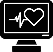 ícone de glifo de monitoramento de batimentos cardíacos vetor
