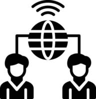 ícone de glifo de conexão de rede vetor