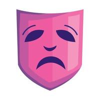 máscara de teatro triste rosa vetor