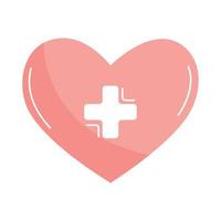 coração com cruz médica vetor
