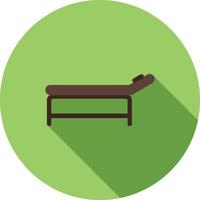 cama de massagem plana ícone de sombra longa vetor