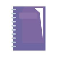 material escolar caderno roxo vetor