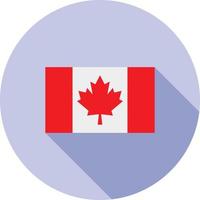 ícone de sombra longa plana do Canadá vetor