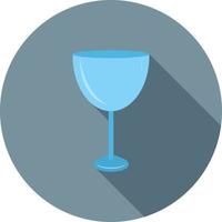 taça de vinho plana ícone de sombra longa vetor