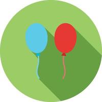 ícone de sombra longa plana de balões vetor