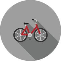 ícone de sombra longa plana de bicicleta vetor