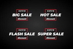 texto de venda super flash quadrado minimalista simples para vetor de ilustração promocional de desconto de venda de supermercado