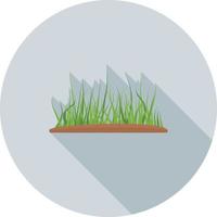 ícone de sombra longa plana de grama vetor