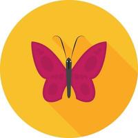ícone de sombra longa plana de borboleta vetor