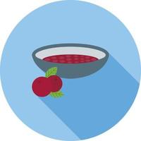 ícone de sombra longa plana de molho de cranberry vetor